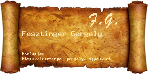 Fesztinger Gergely névjegykártya